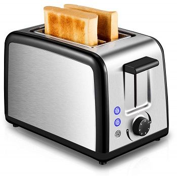 Keemo Toaster 2 Slice Warming Rack Brushed Stainless Steel for Breakfast