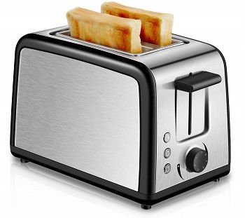 CUSIBOX Toaster 2 Slice, Compact Brushed Stainless Steel Toasters