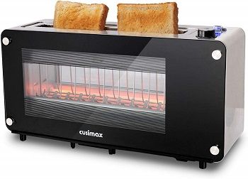 Cusimax 2-Slice Glass Panel Toaster